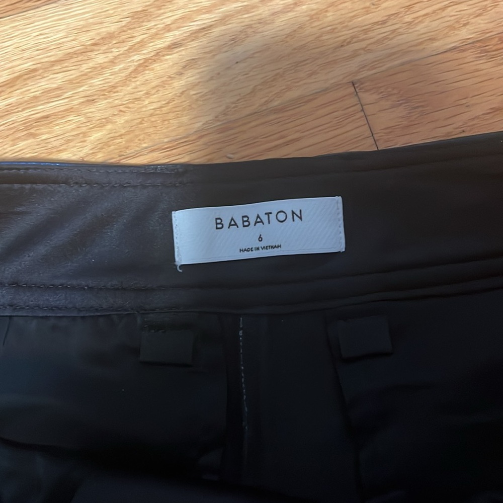aritzia babaton black vegan leather wide leg pants - Picture 3 of 5